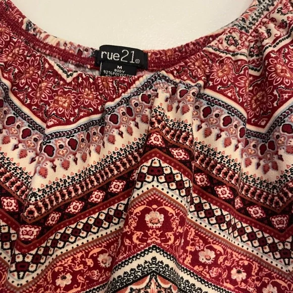 Rue21 Red and Cream Patterned Jumpsuit - Picture 2 of 4